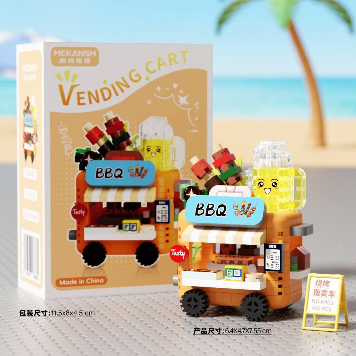 BBQ Vending Cart — Mini Building Blocks (342 pcs)